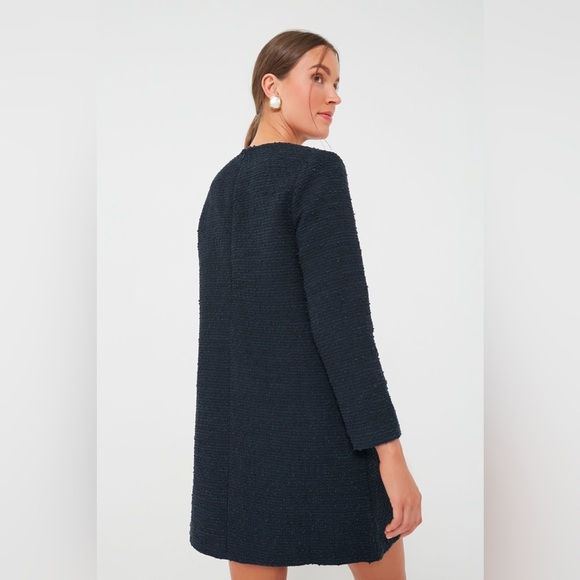 Tuckernuck Navy Tie Tweed Kelly Dress, Navy Blue Boxy Dress, Size Medium - Picture 5 of 16
